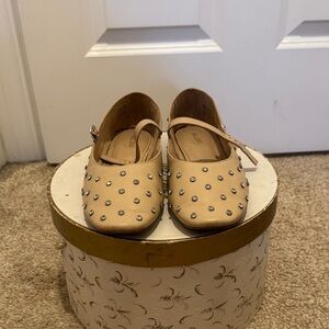Aldo beige and sparkly stud ballet flat